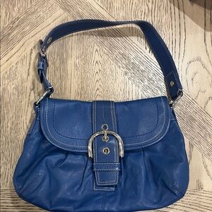 Coach Blue Leather Shoulder Bag